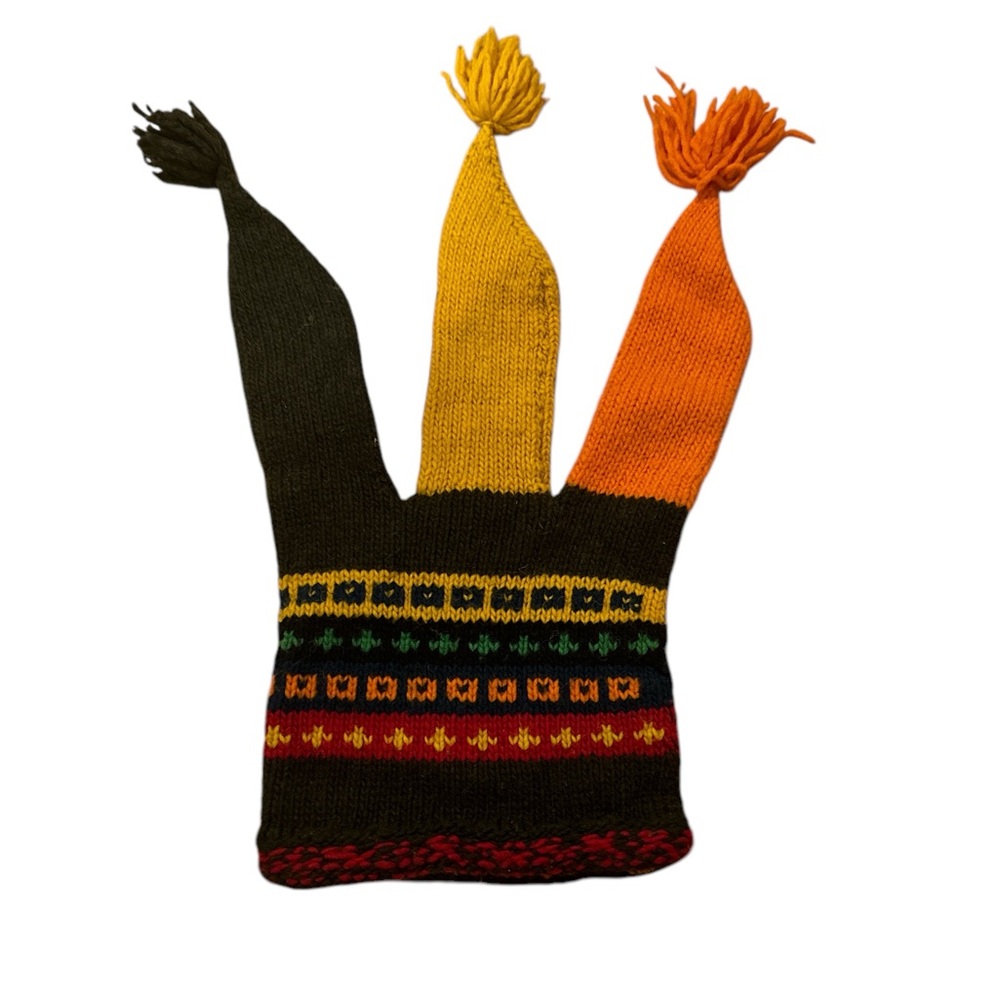 COURT JESTER WHIMSICAL SKI HAT THREE POINTS WINTER WOOL UNISEX